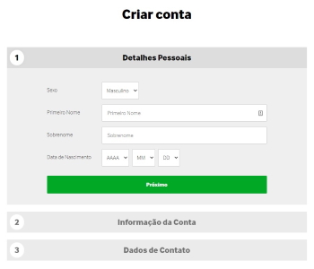 Criar conta