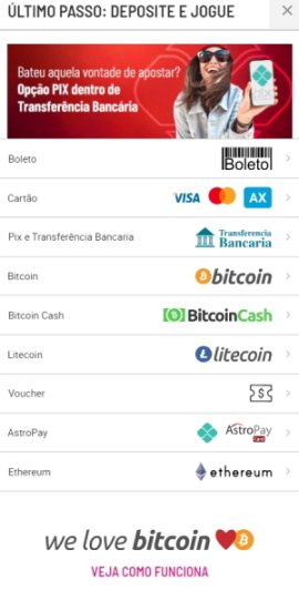 Depósitos para Bodog
